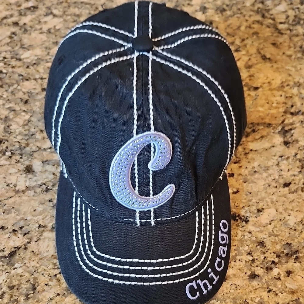 Robin Ruth Black and Blue Hat‎ with Classic Stitching